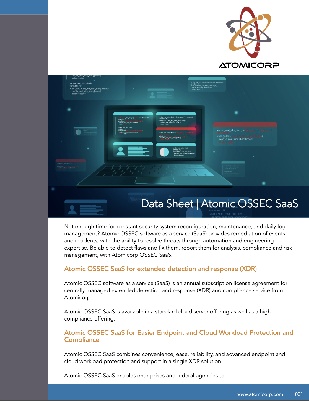 Atomic OSSEC SaaS Data Sheet